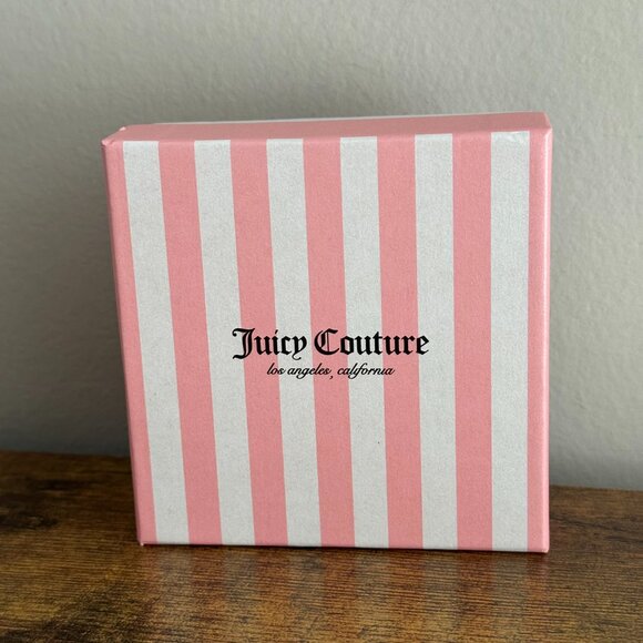 New Juicy Couture Gold Color Necklace Heart Crown Bedazzled Gems Chain Link - Picture 3 of 3